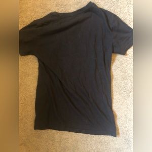 Black Adidas shirt with green and brown print